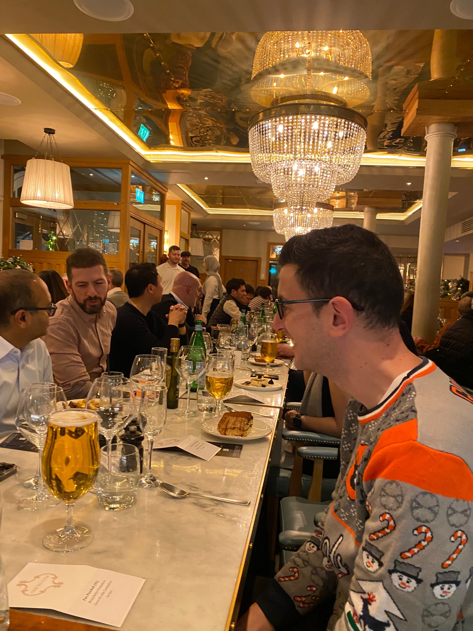 A long table at the Hamilton Bradshaw Christmas dinner